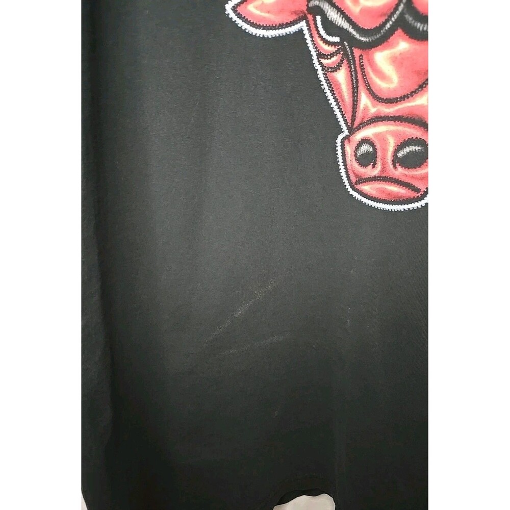 Vintage Chicago Bulls Lg Head, T-Shirt Pro Player, Made In The USA, Sz XXL Black - Picture 9 of 9